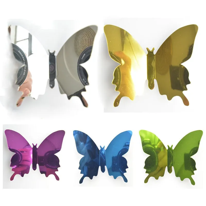 12pcs 3D Butterfly Mirror Wall Stickers