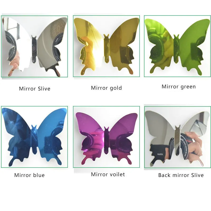 12pcs 3D Butterfly Mirror Wall Stickers