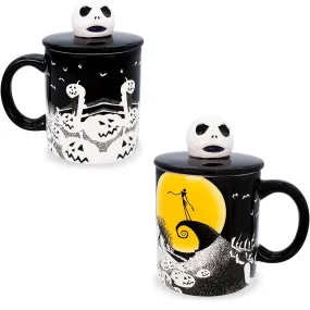 18 Oz. Disney The Nightmare Before Christmas Jack Skellington in Moon Light Mug with Sculpted Jack Head Lid