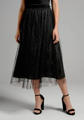 Along Came A Spider Midi Skirt