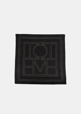 Black Embroidered Monogram Scarf