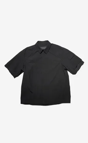 BLACK SLEEVE LAYERED STRING SHORT SLEEVE SHIRTS