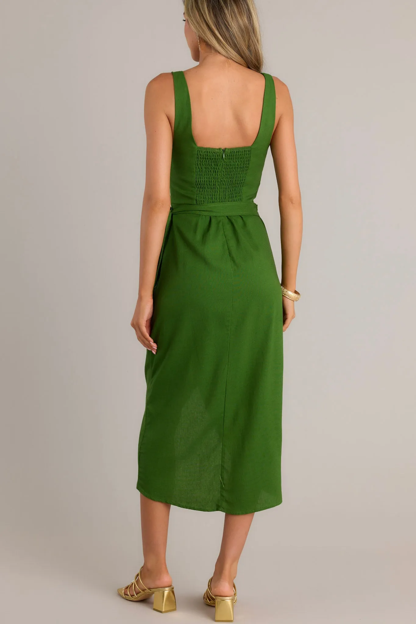 Cardinal Couture Green Midi Wrap Dress