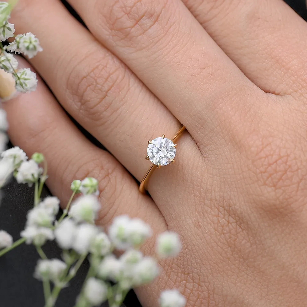 Celestial Solitaire Diamond Ring | 18K Gold Vermeil