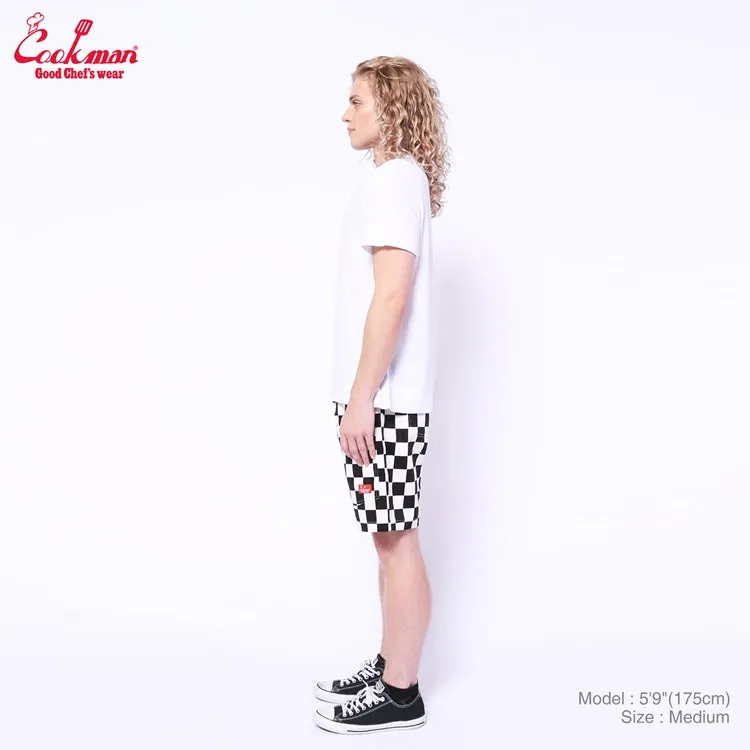 Cookman Chef Short Pants Front Pocket - Checker : Black