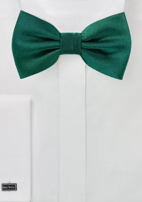 Hunter Green Herringbone Bowtie