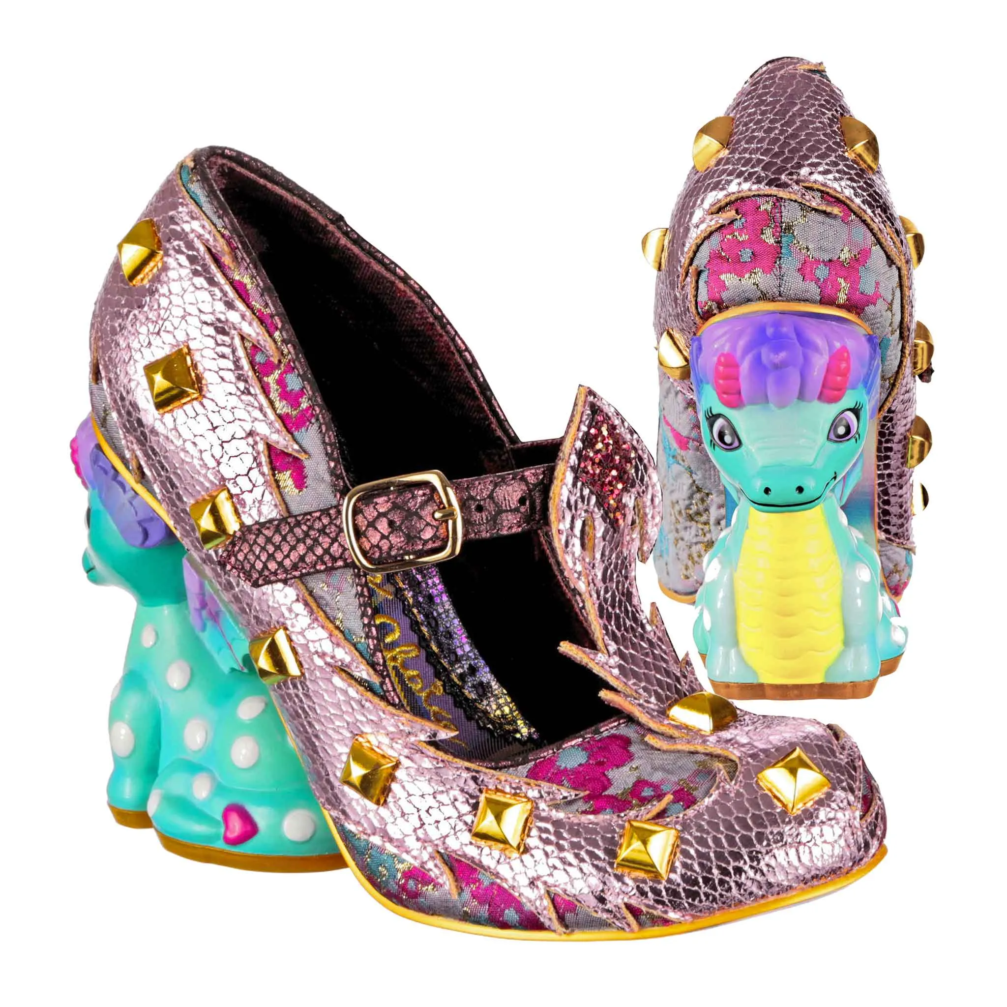 Irregular Choice Womens Dragons & Fire Flail Tail High Heels - Rose