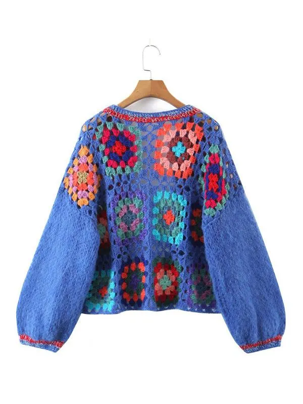 Loose Crochet  Women Cardigan Sweater