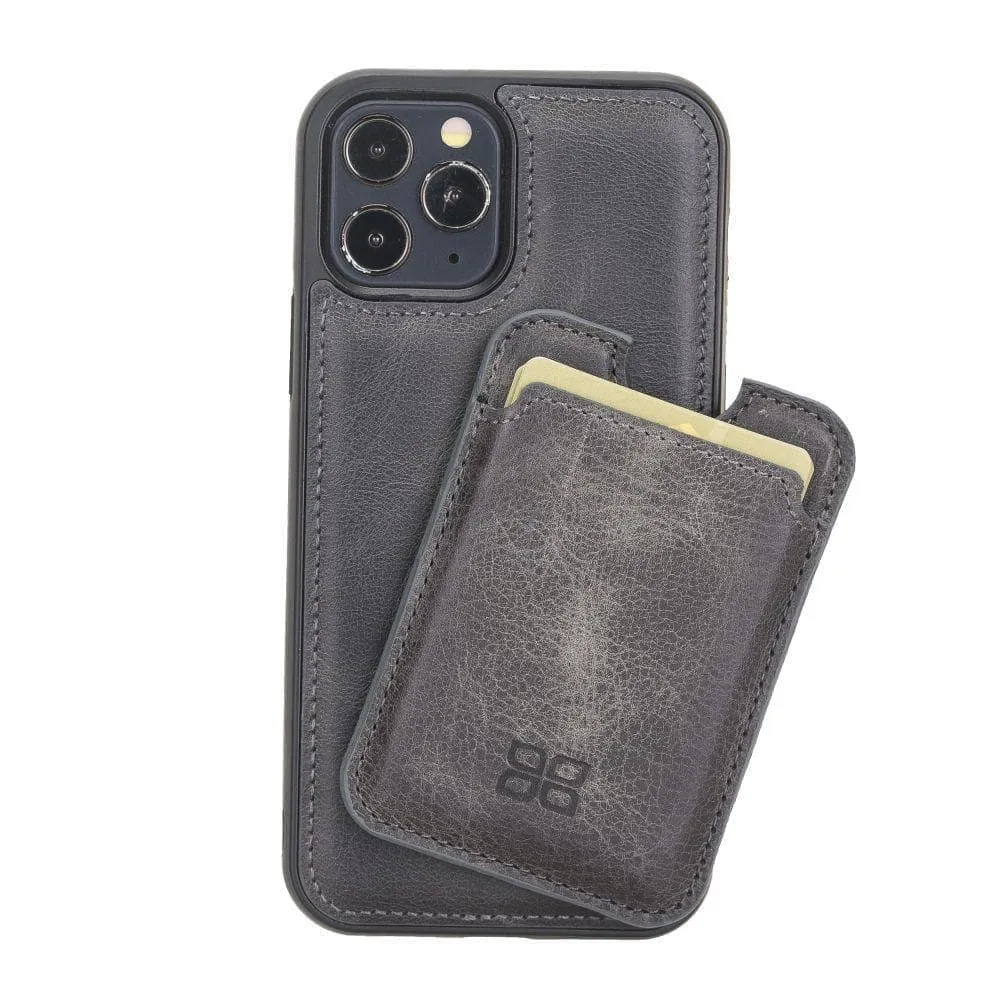 Maggy Magnetic Detachable Leather Card Holder for Back Covers