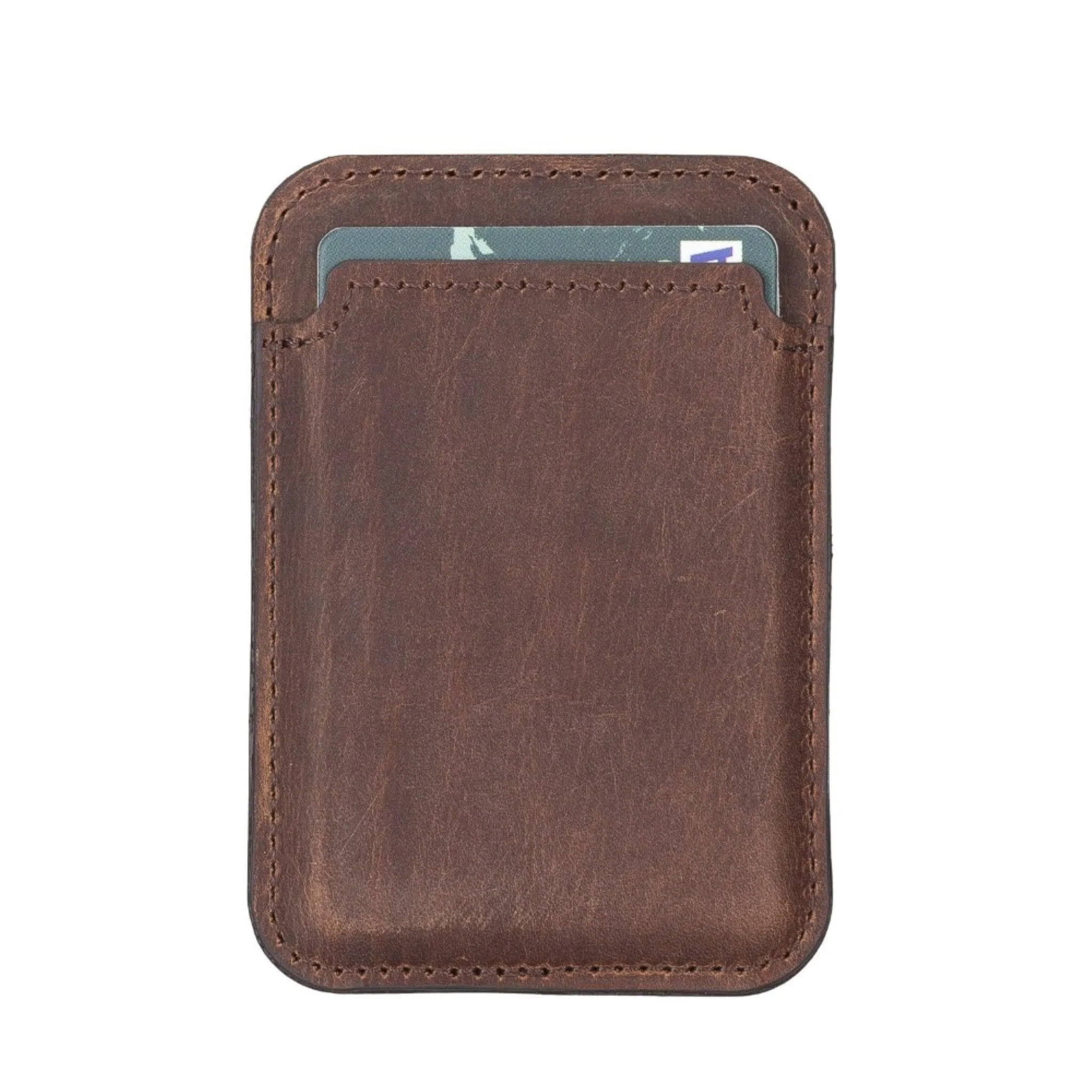 Maggy Magnetic Detachable Leather Card Holder for Back Covers