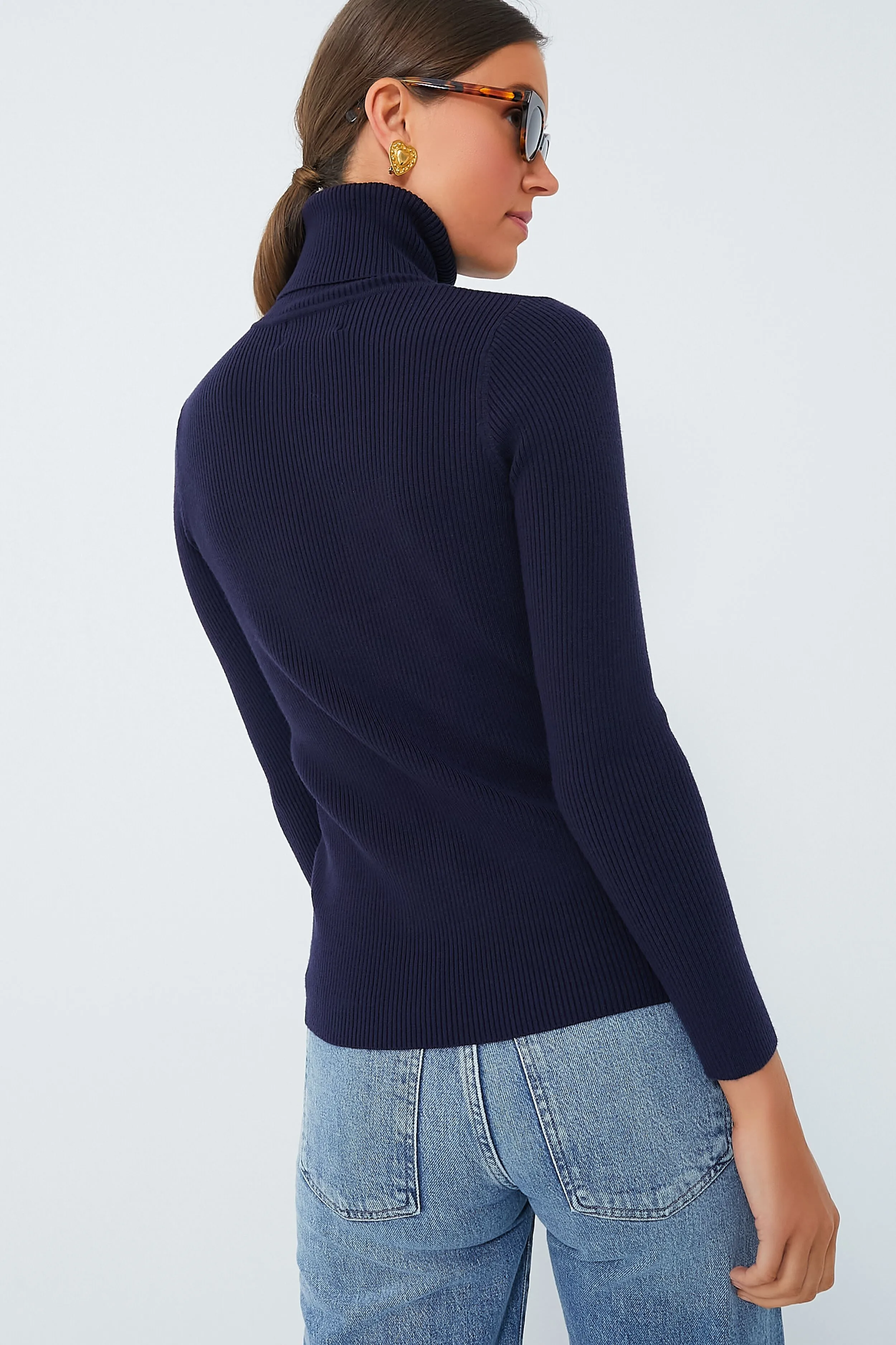 Navy Arlo Ribbed Turtleneck