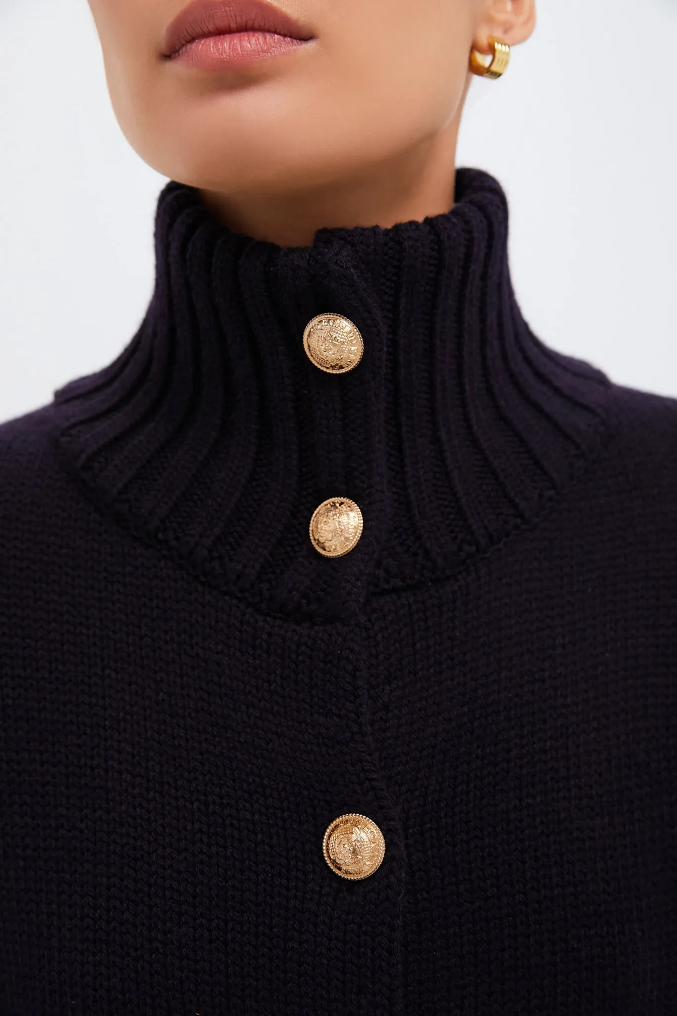 Navy Wool Blend Hudson Cardigan