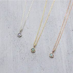 Opal mud Necklace (3.5mm round/ doublet opal)