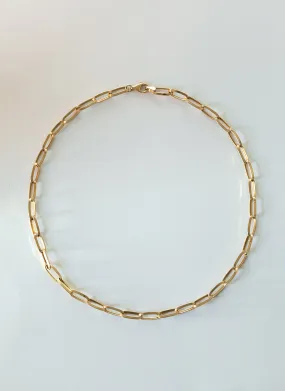 Paperclip 6mm necklace 14k gold