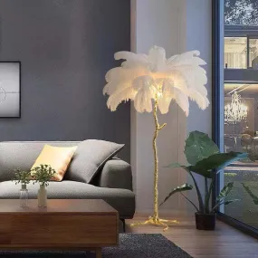 Scandinavian Luxury Unique Ostrich Feather Floor Lamp/Table Lamp