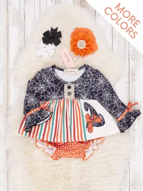 Spider Webs Ruffle Bloomer Outfit