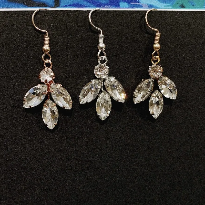 V175.swarovski hair vine/ earrings